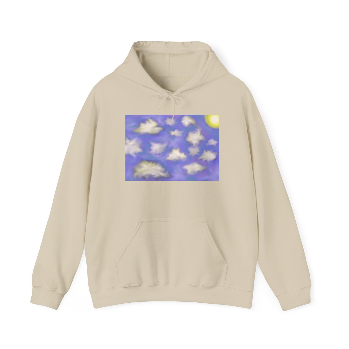 Cloudscape Hoodie — Dreamy Sun & Floating Clouds Graphic Pullover