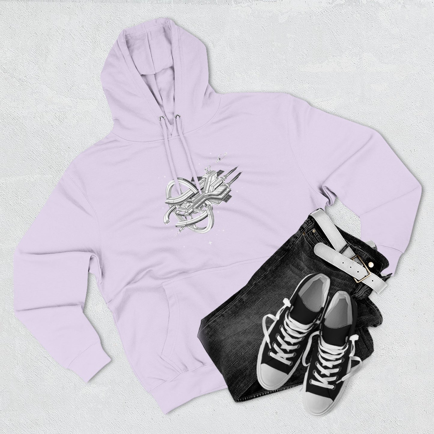 Hoodie — Space Station Sketch Pullover
