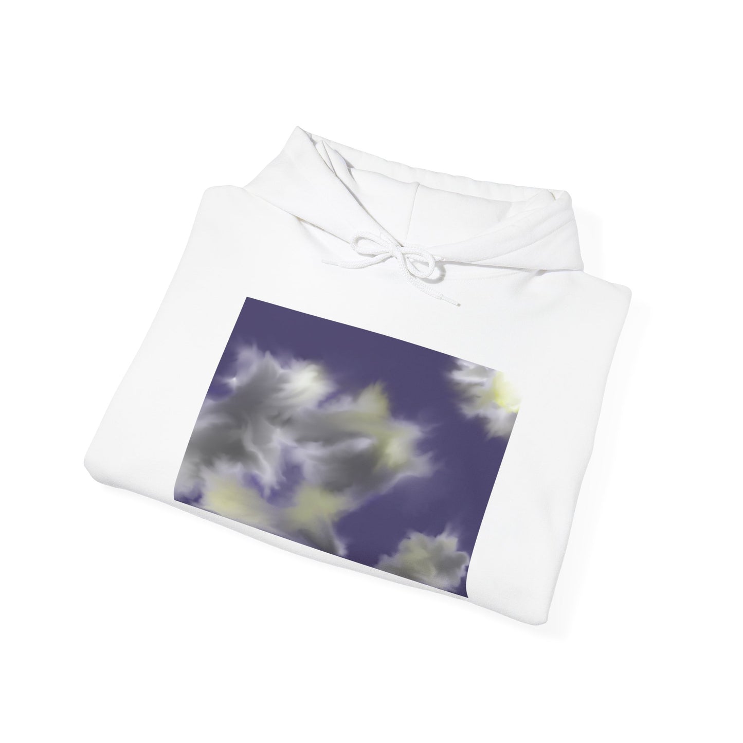 Cloudscape Hoodie — Abstract Purple & Olive Storm Graphic Hoodie