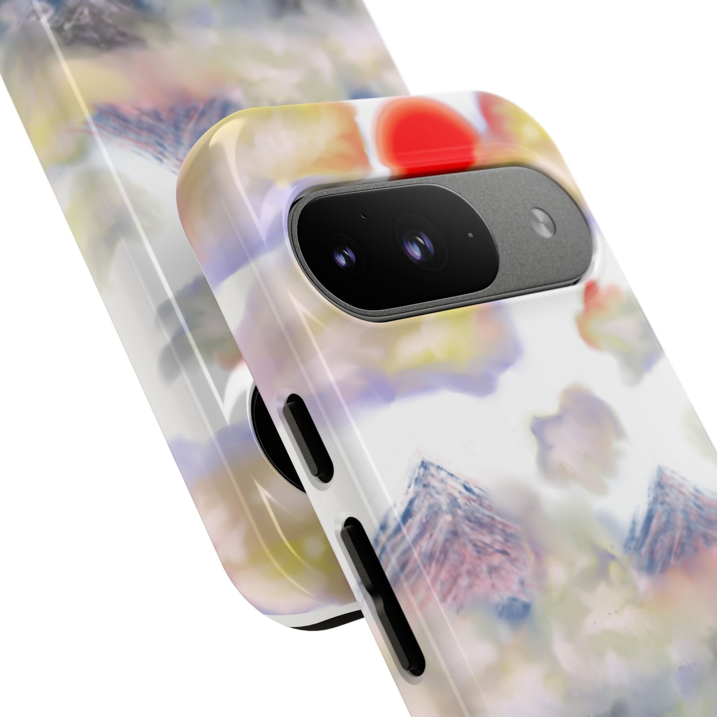 Phone Case — Misty Mountain Sunrise with Red Sun Reflection