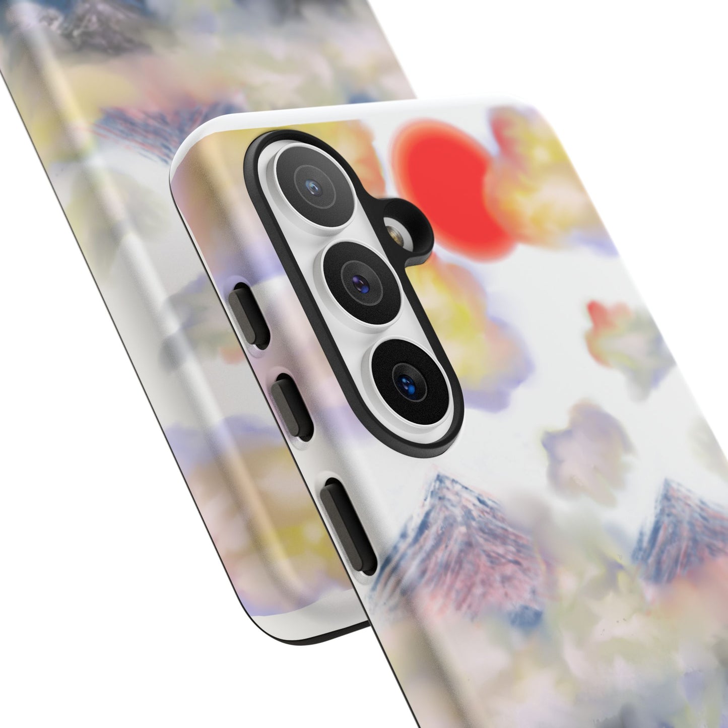 Phone Case — Misty Mountain Sunrise with Red Sun Reflection