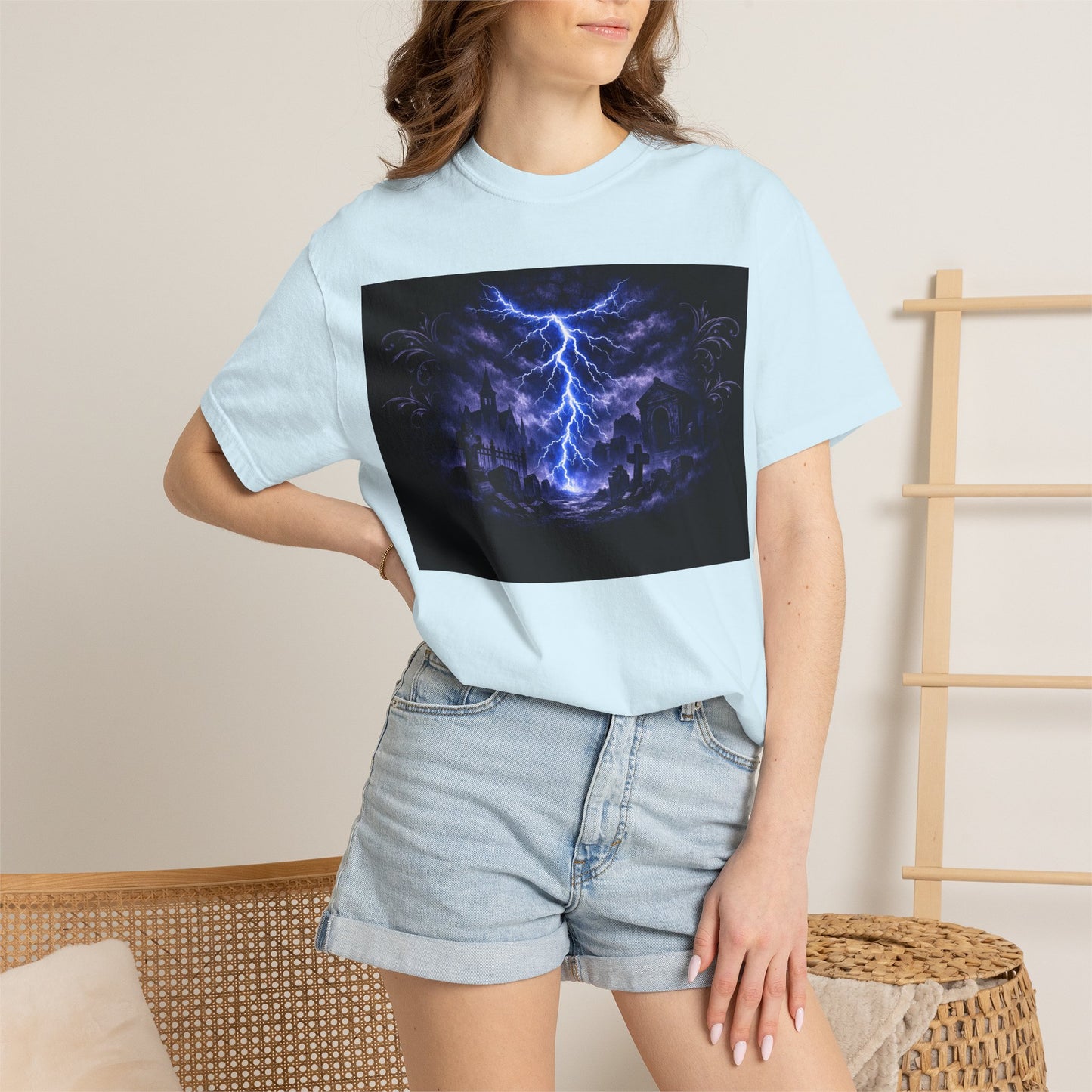 Lightning Storm Graphic T-Shirt — Gothic Nightscape Tee