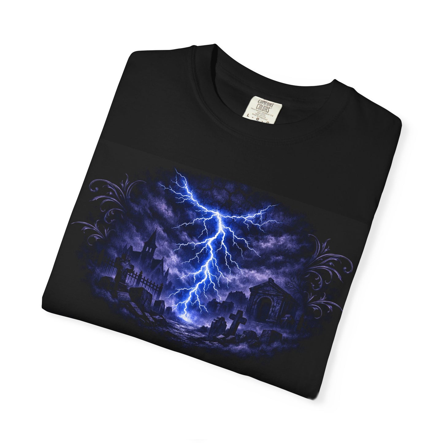 Lightning Storm Graphic T-Shirt — Gothic Nightscape Tee