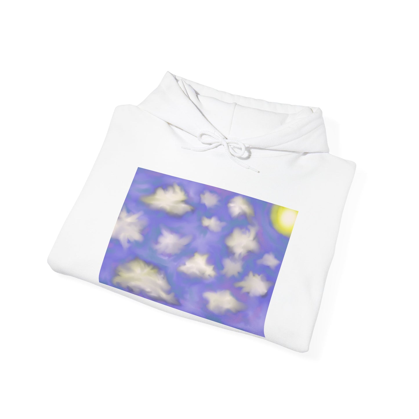 Cloudscape Hoodie — Dreamy Sun & Floating Clouds Graphic Pullover