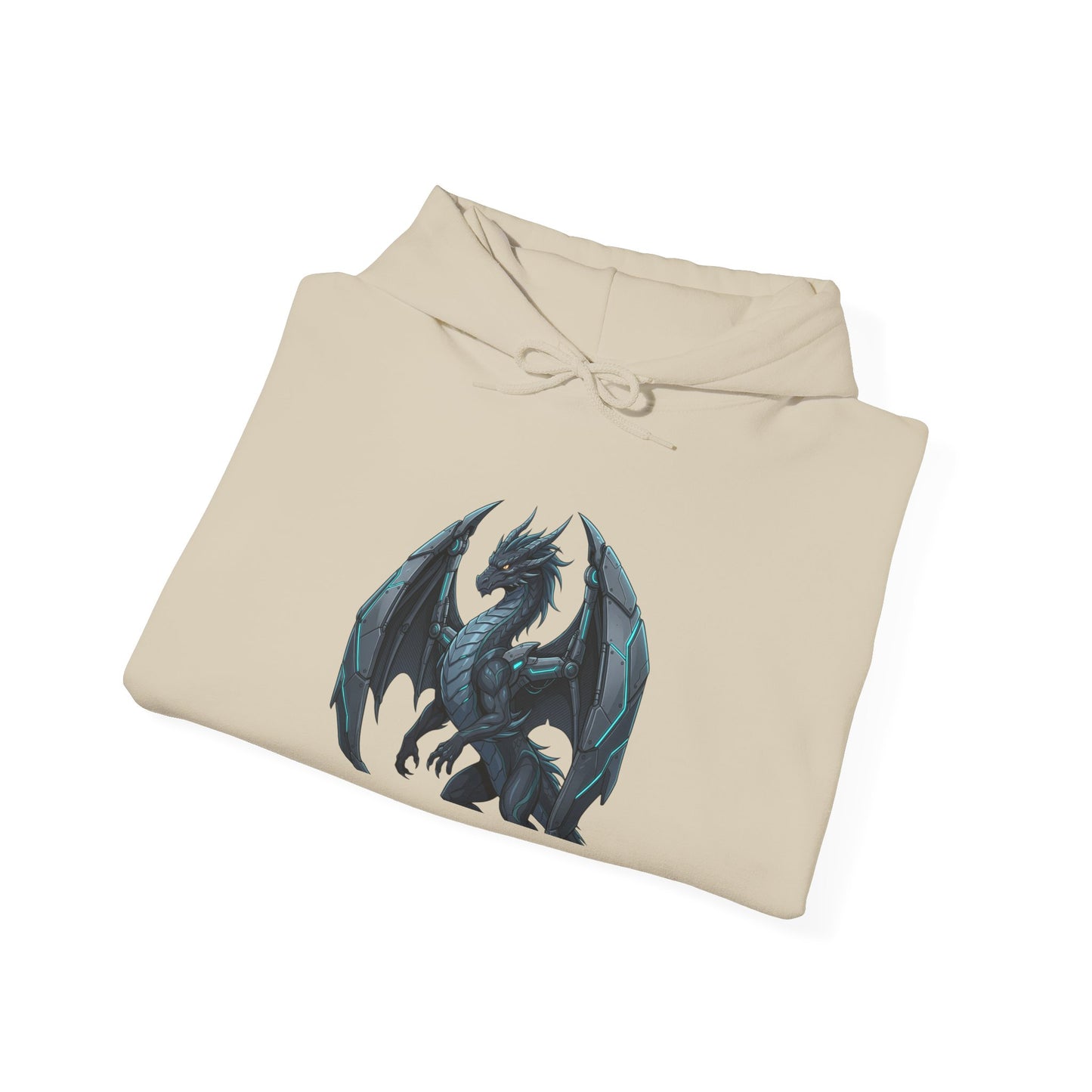 Dragon Wings Hoodie — Black Dragon Chest & Feathered Wings Back Print