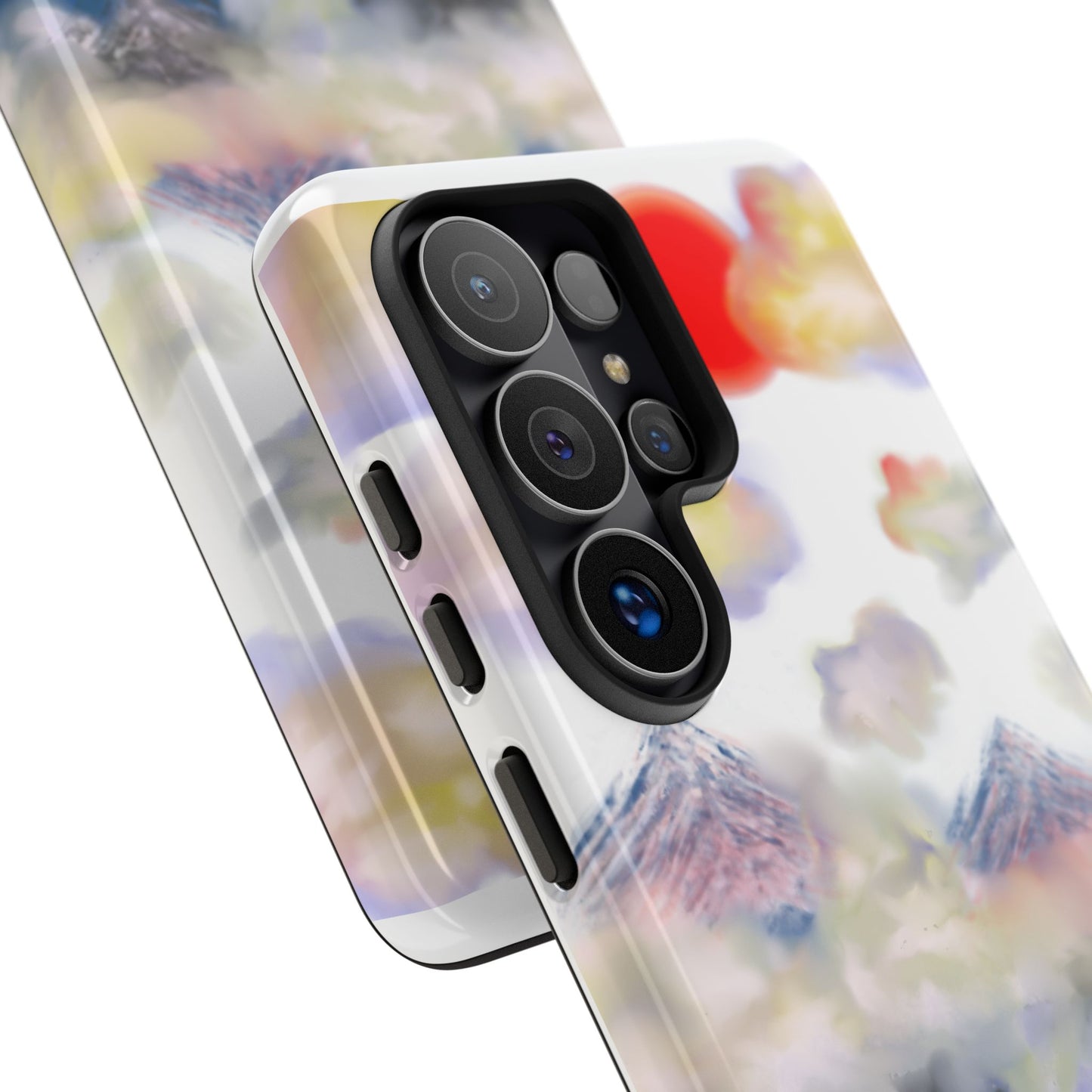 Phone Case — Misty Mountain Sunrise with Red Sun Reflection