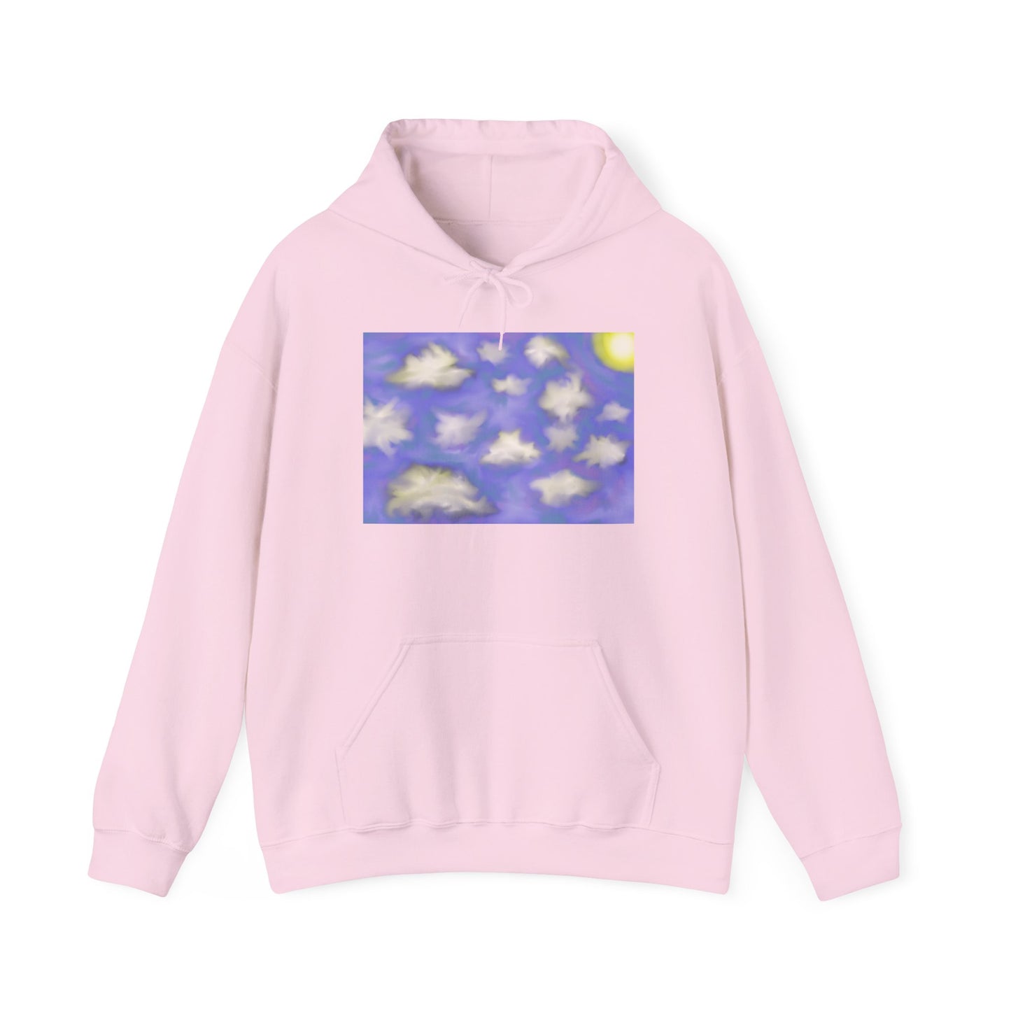 Cloudscape Hoodie — Dreamy Sun & Floating Clouds Graphic Pullover