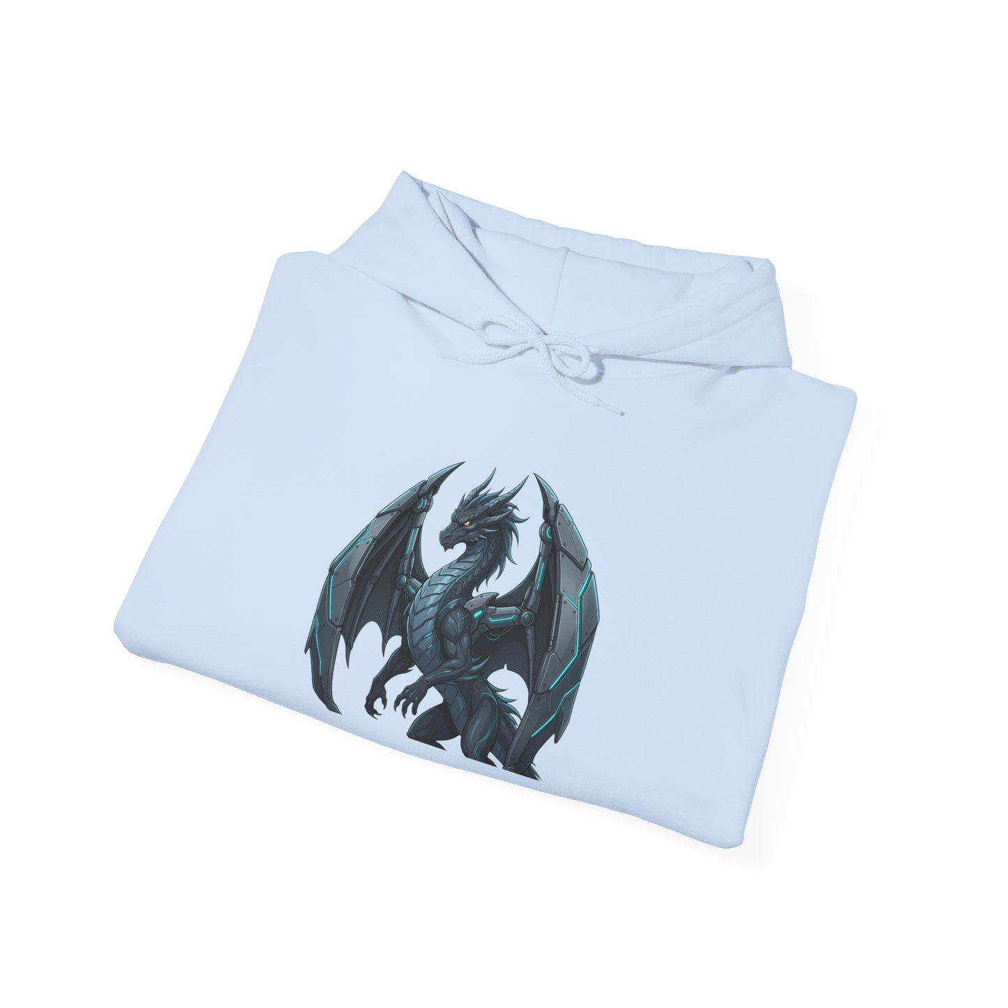 Dragon Wings Hoodie — Black Dragon Chest & Feathered Wings Back Print