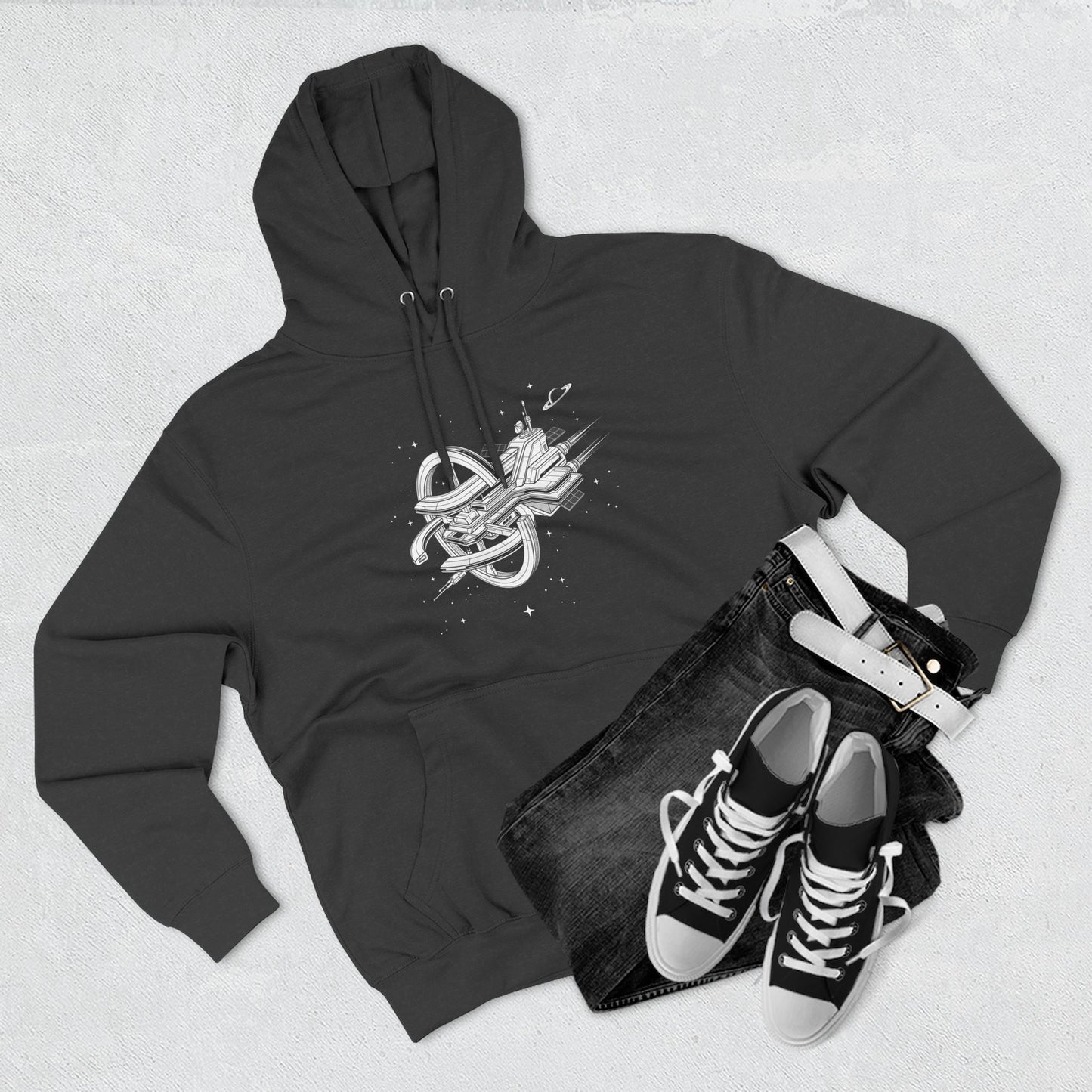 Hoodie — Space Station Sketch Pullover