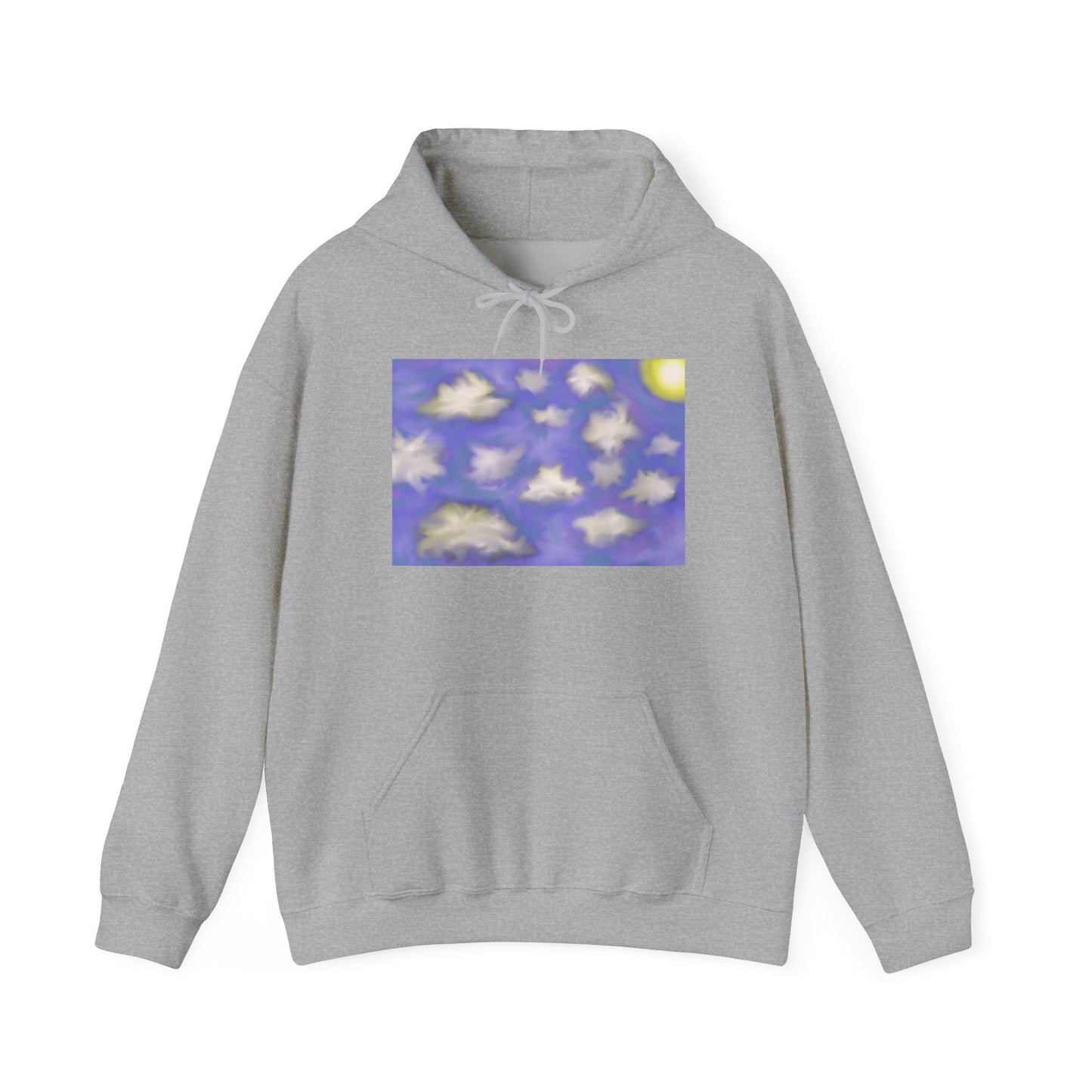 Cloudscape Hoodie — Dreamy Sun & Floating Clouds Graphic Pullover