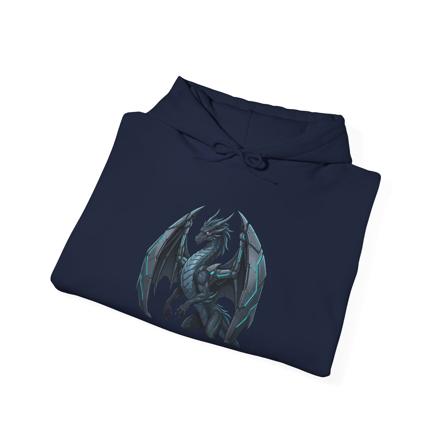Dragon Wings Hoodie — Black Dragon Chest & Feathered Wings Back Print