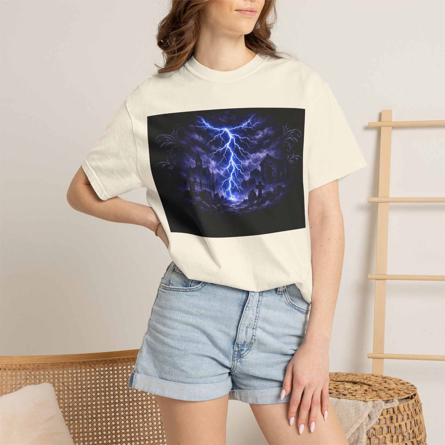 Lightning Storm Graphic T-Shirt — Gothic Nightscape Tee