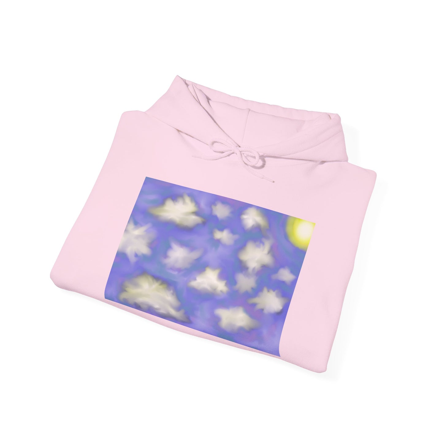 Cloudscape Hoodie — Dreamy Sun & Floating Clouds Graphic Pullover