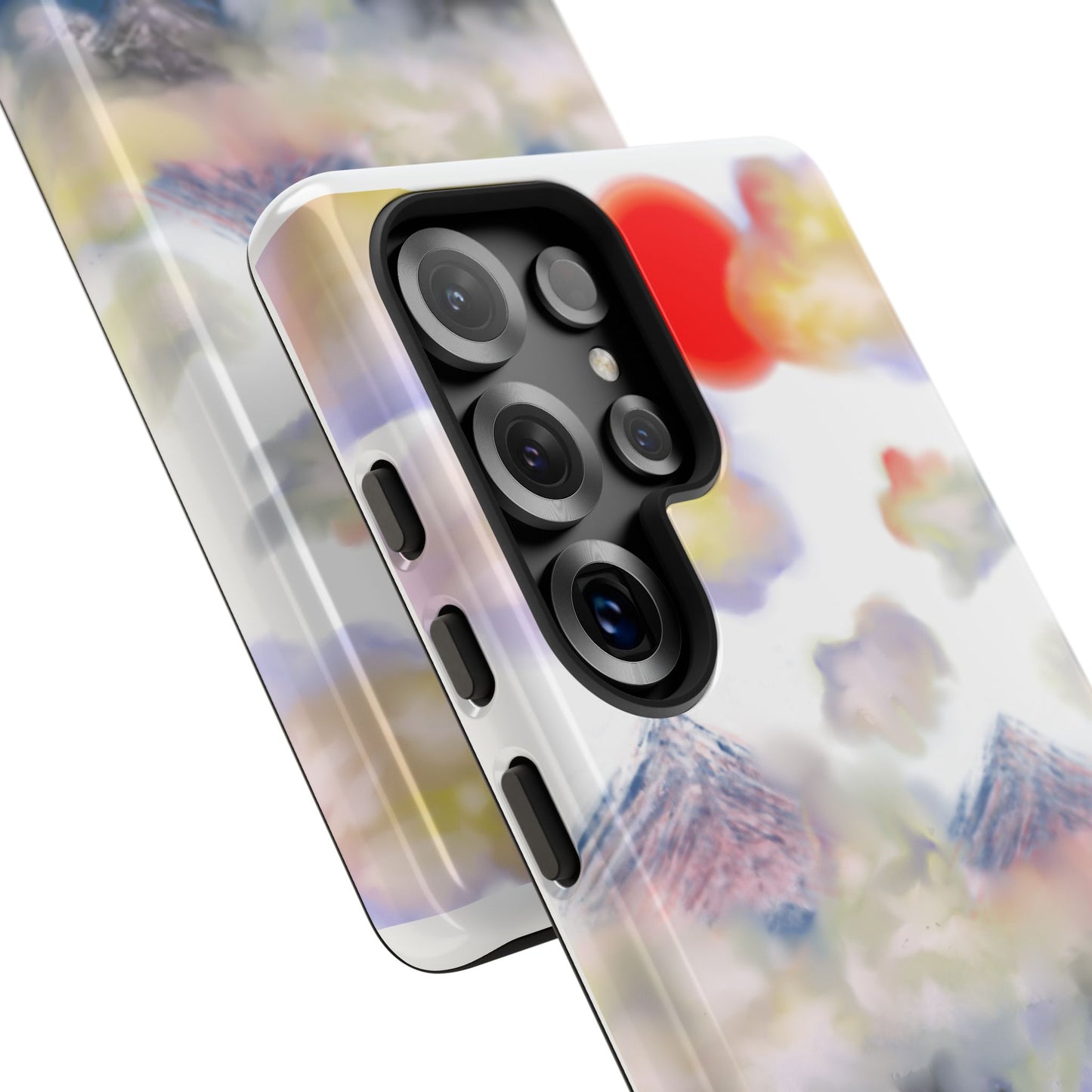Phone Case — Misty Mountain Sunrise with Red Sun Reflection