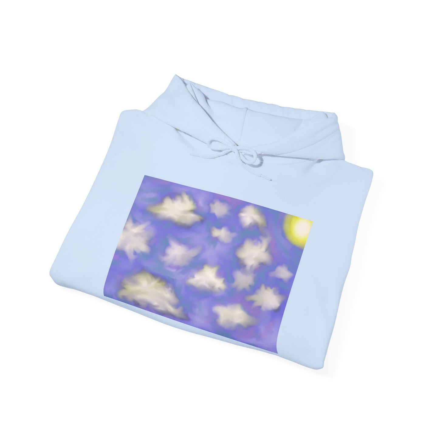 Cloudscape Hoodie — Dreamy Sun & Floating Clouds Graphic Pullover