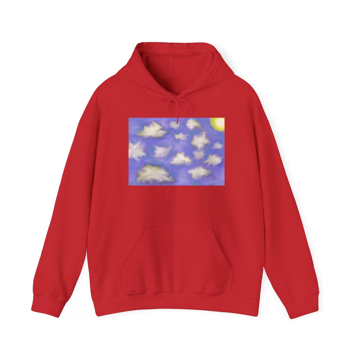 Cloudscape Hoodie — Dreamy Sun & Floating Clouds Graphic Pullover