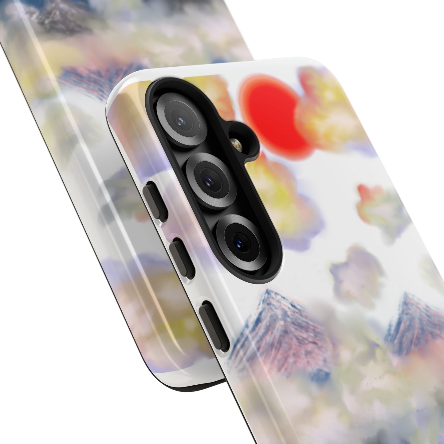 Phone Case — Misty Mountain Sunrise with Red Sun Reflection