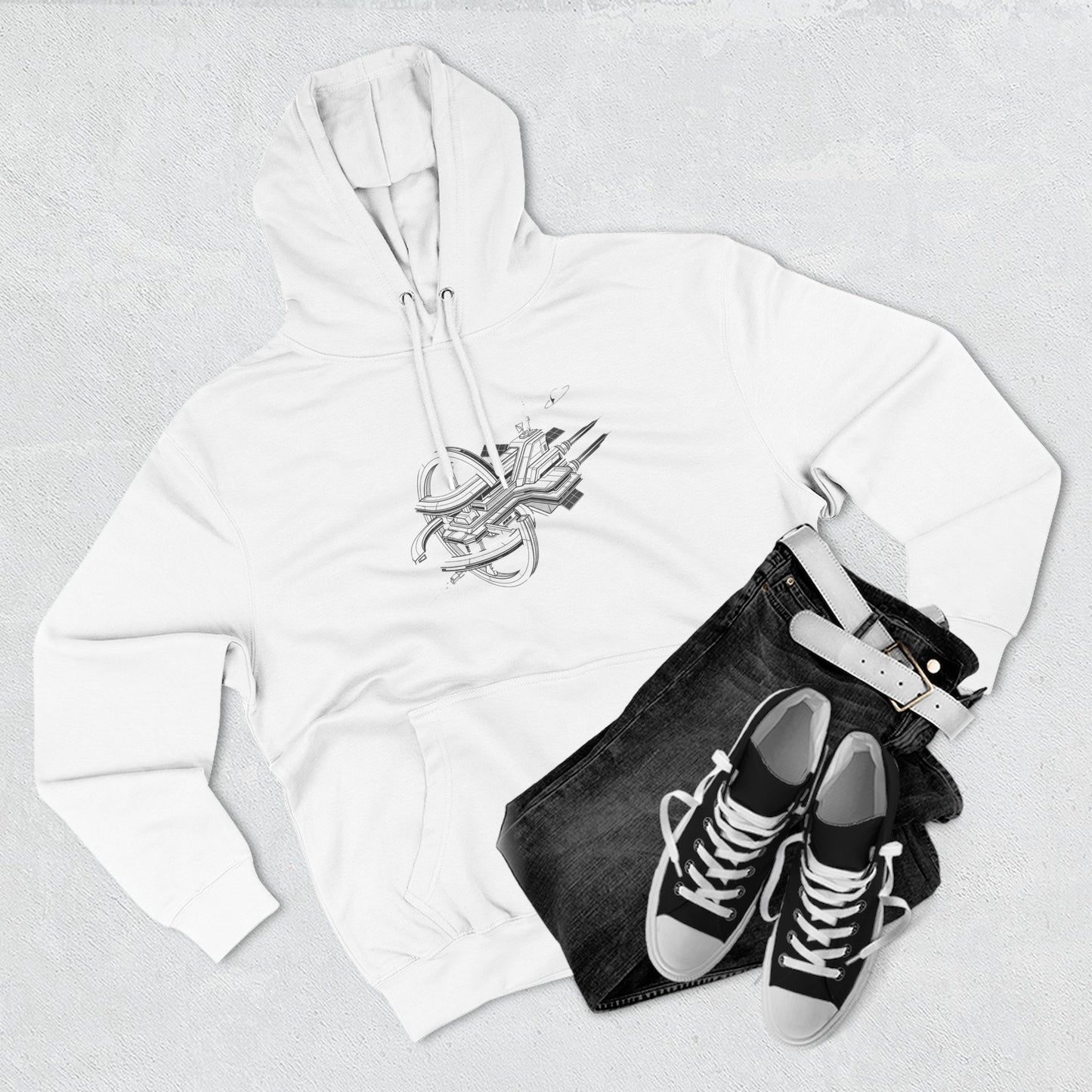 Hoodie — Space Station Sketch Pullover